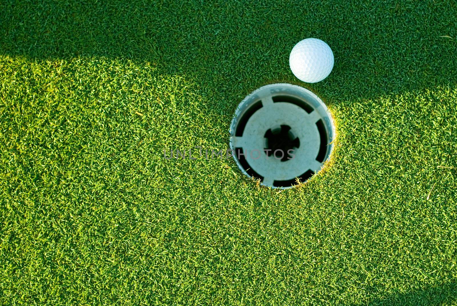 Golf ball and hole by alistaircotton