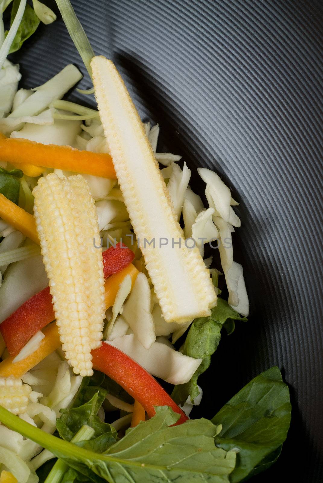 Raw stir fry food in wok ready for cooking