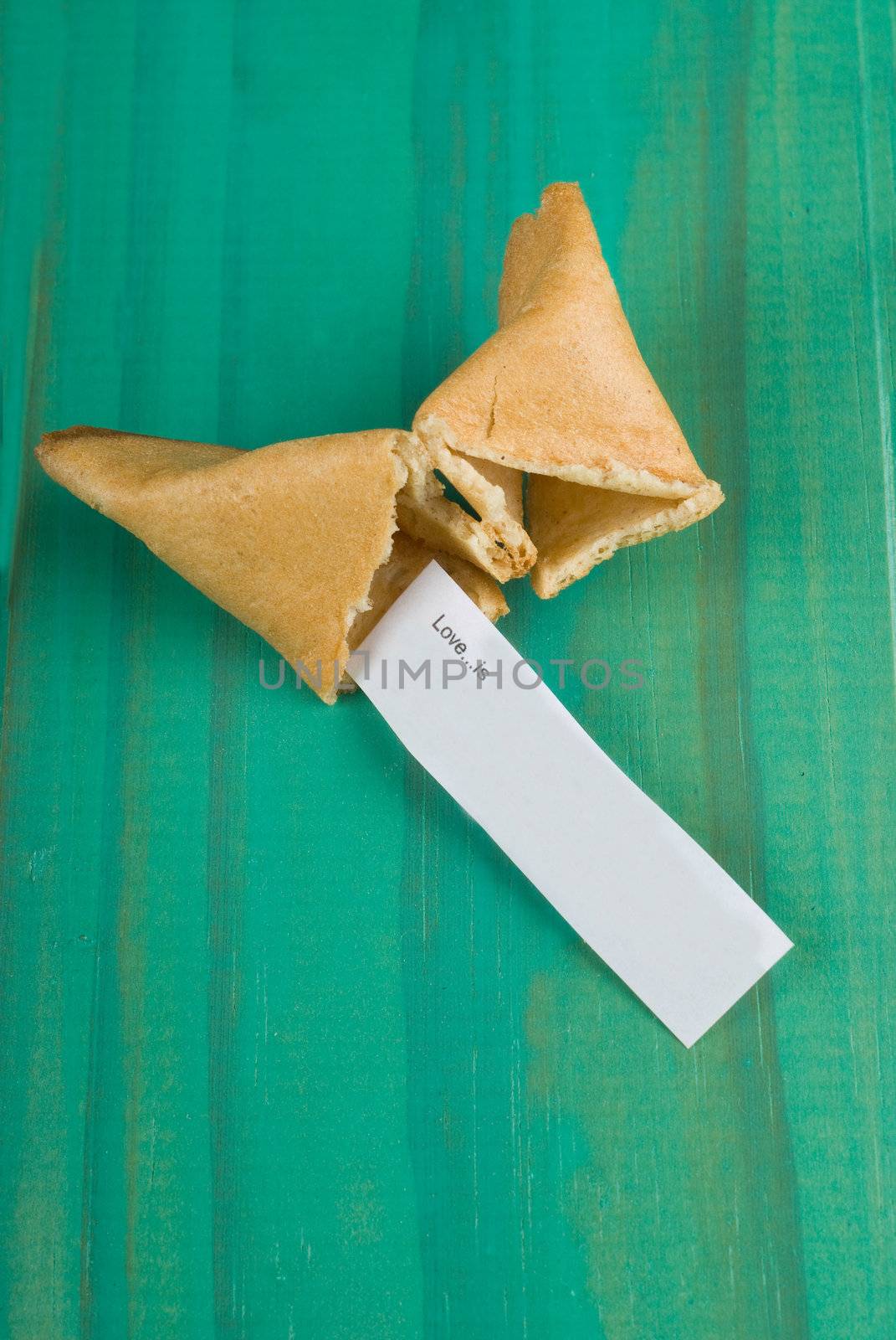 Fortune cookie with love message by alistaircotton