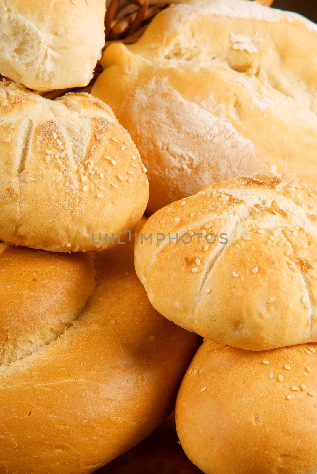 Fresh baked bread rolls