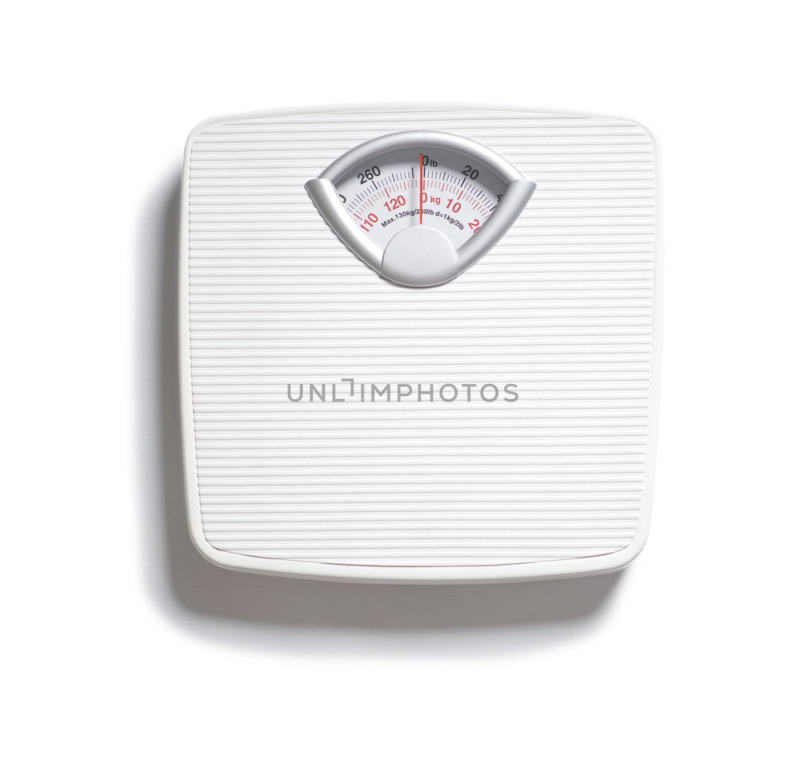 Diet bathroom weight foot scale on white