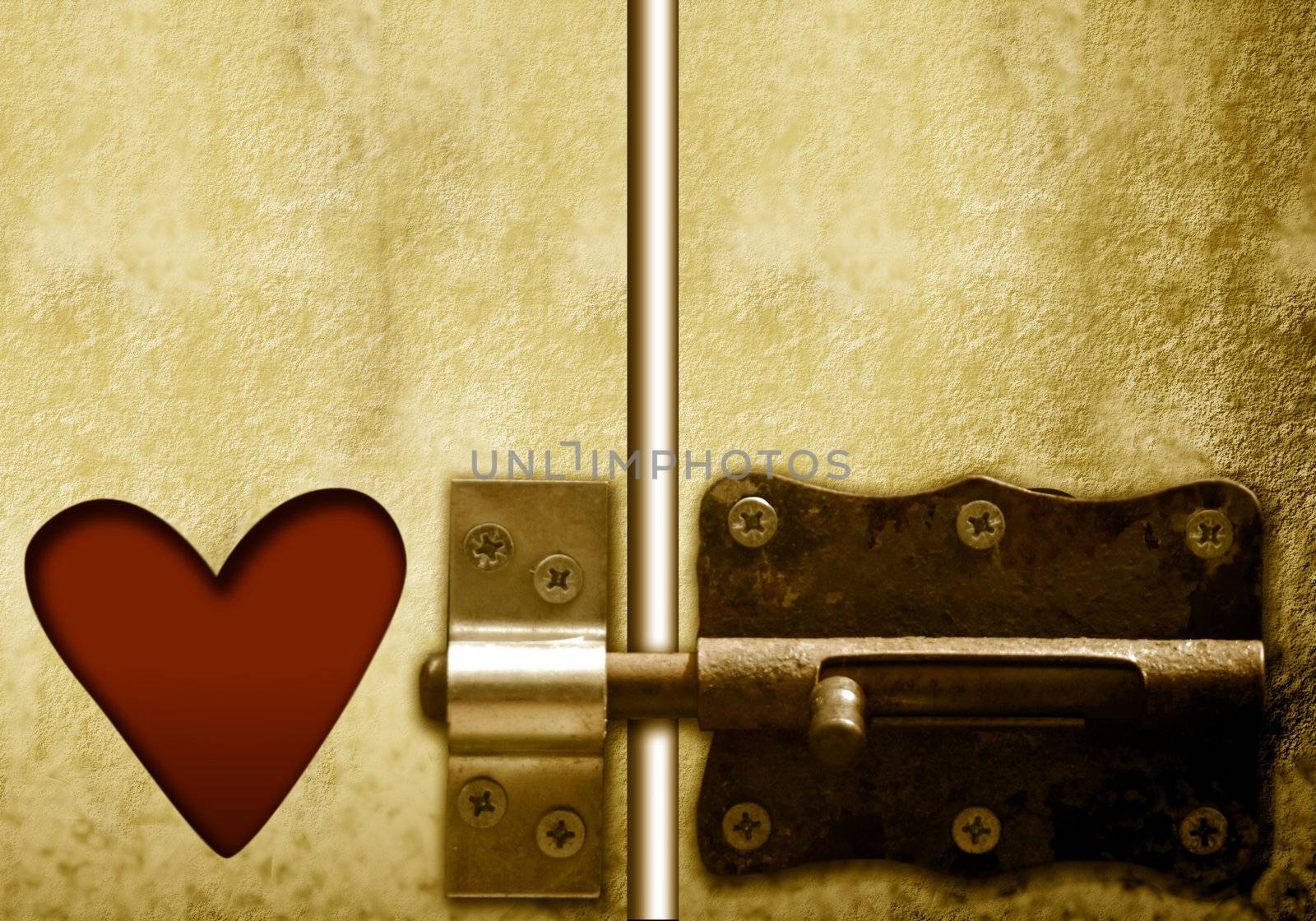 lockable door and heart, valentines day by Carche
