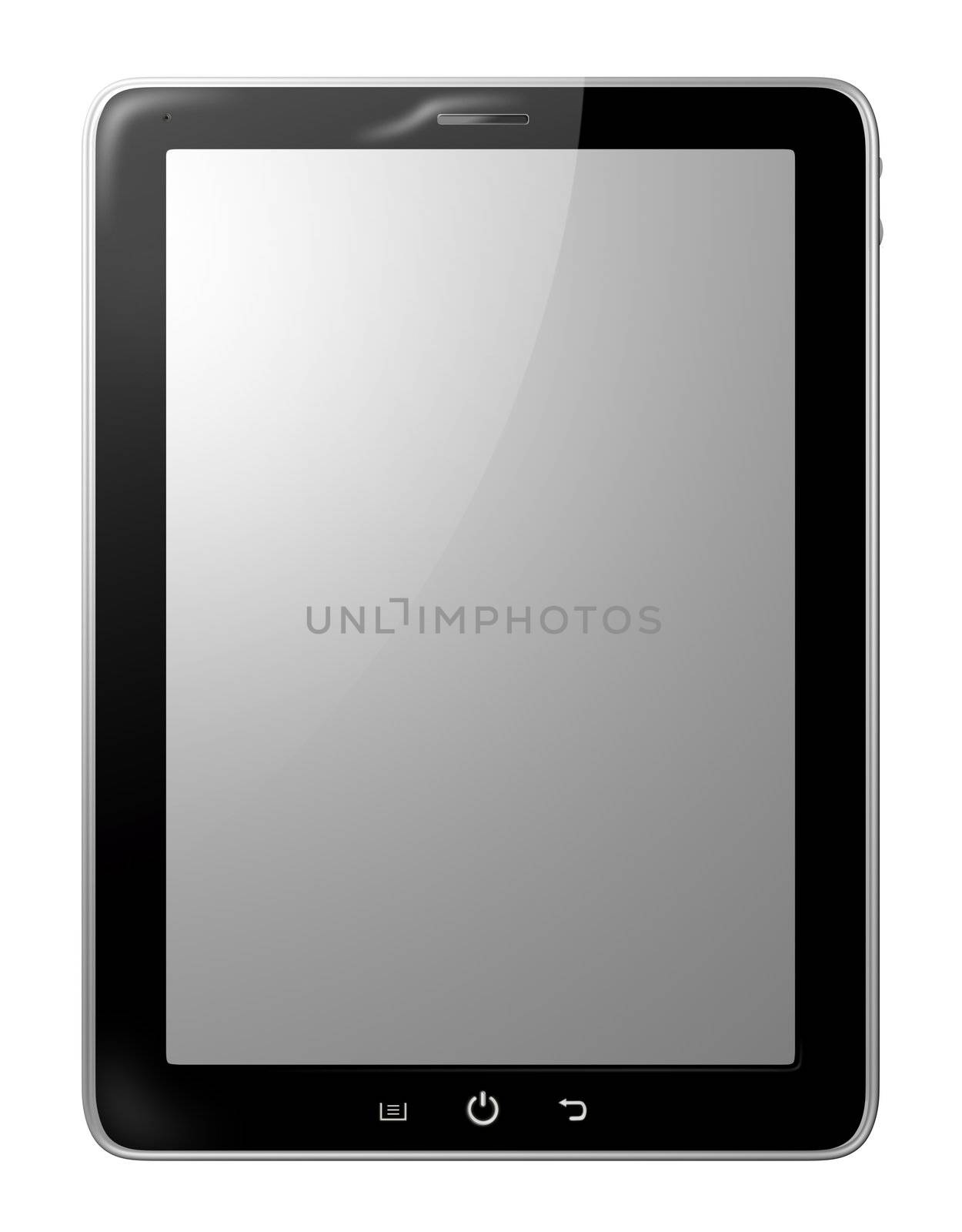 modern computer tablet isolated on white background