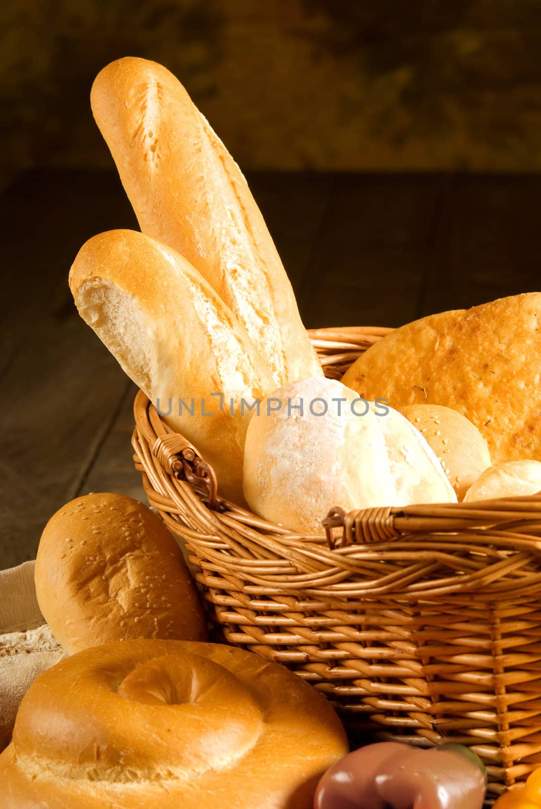 Basket of bread by alistaircotton
