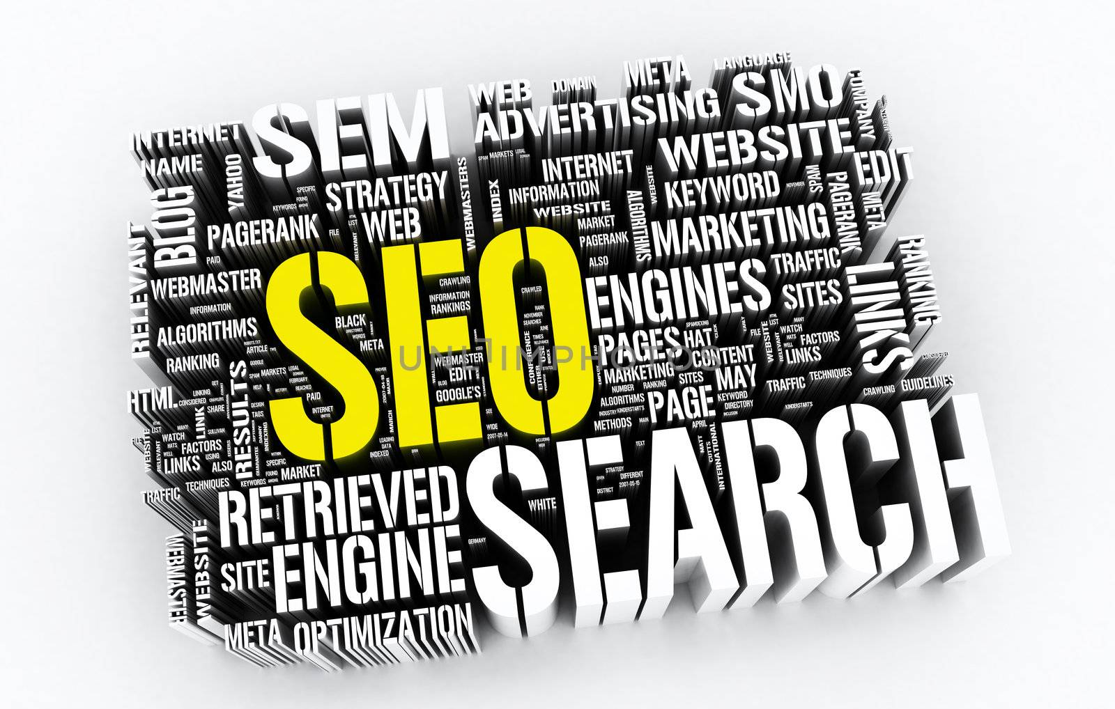 SEO 3D - Search engine optimization isolated on white