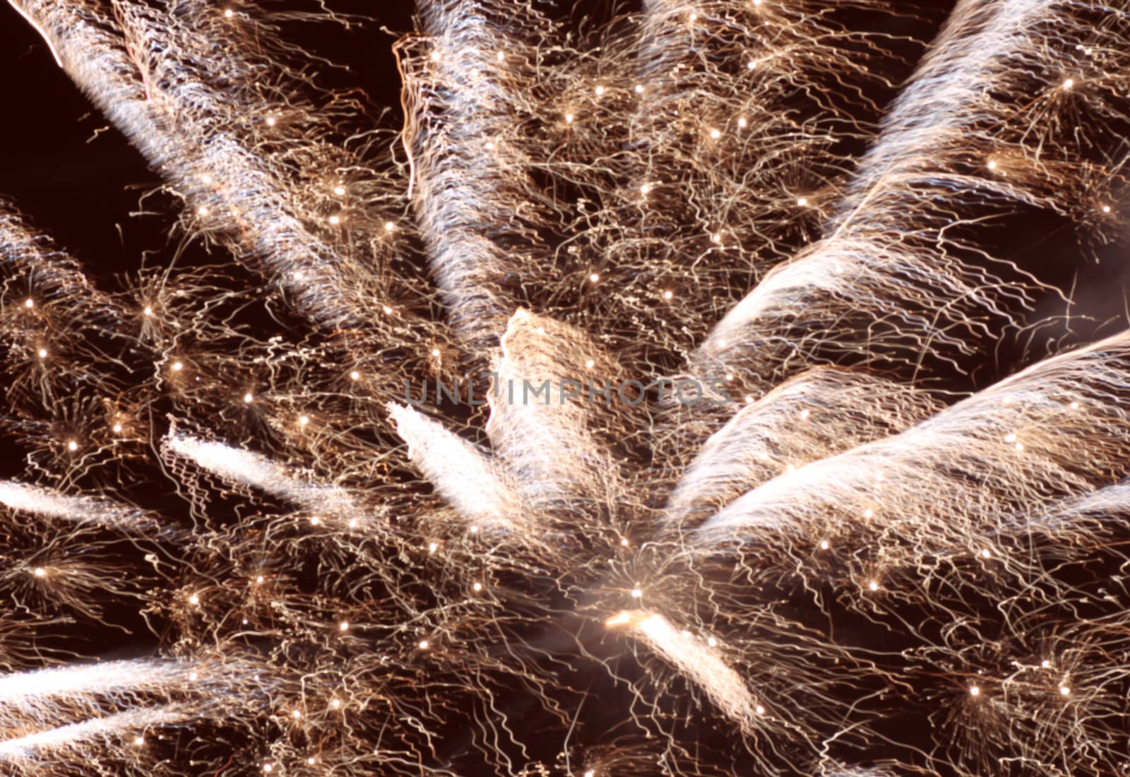 holiday fireworks in night sky