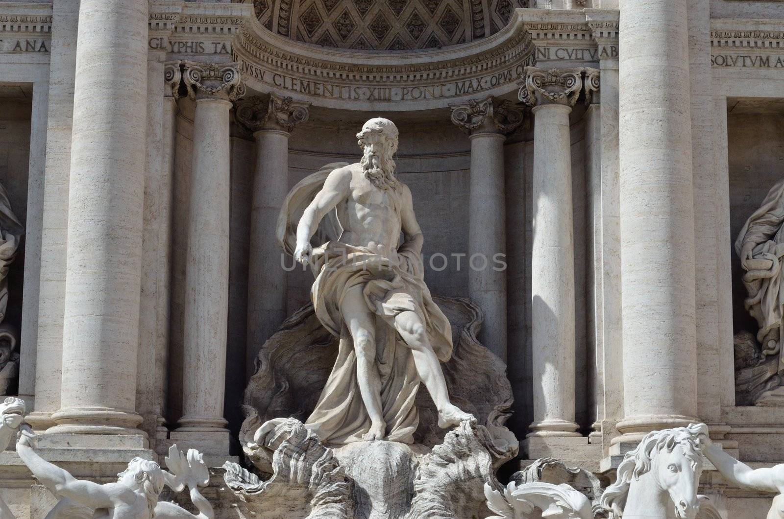 The statue of Neptune, part of the Trevi Fountain, Rome