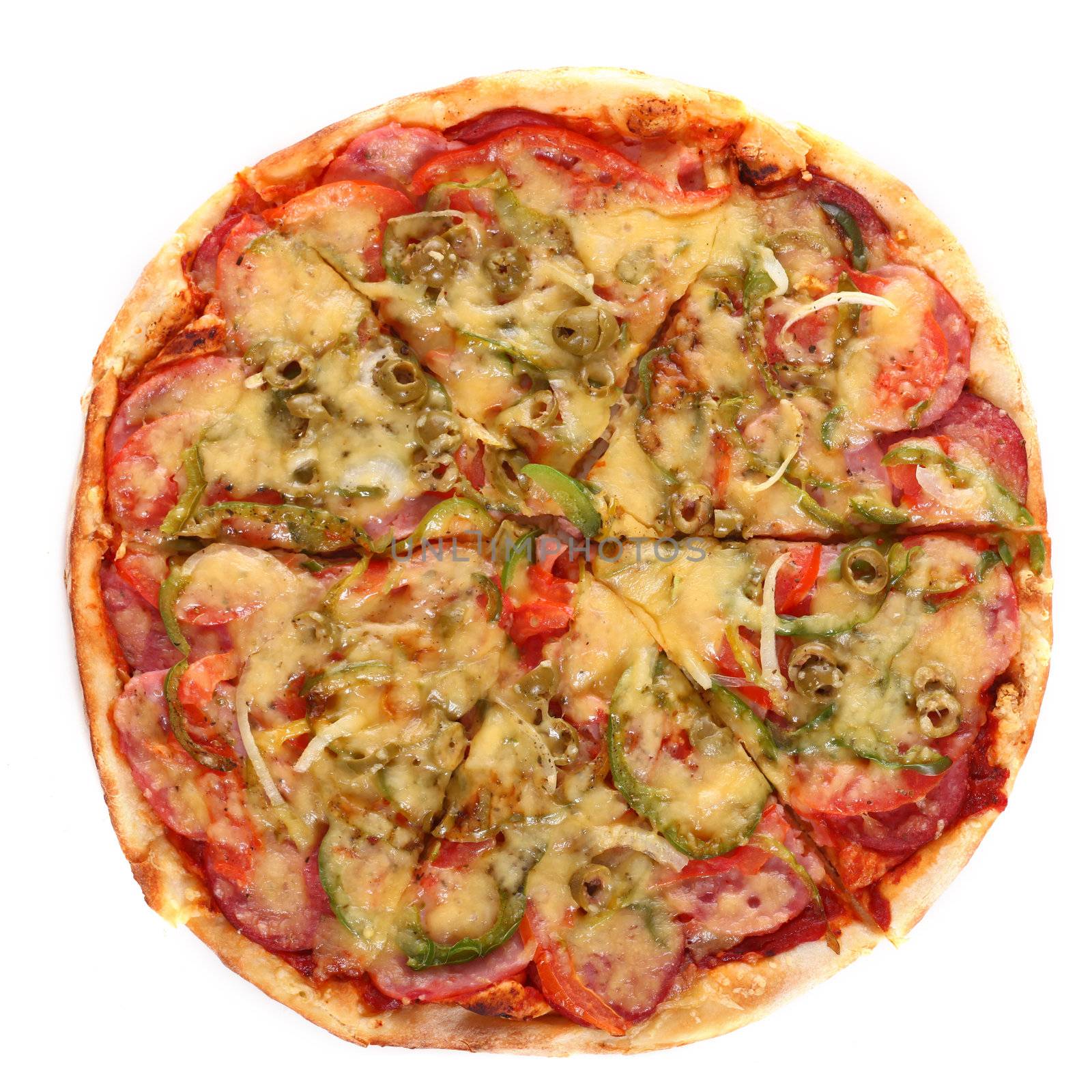 Image of fresh italian pizza isolated by rufatjumali