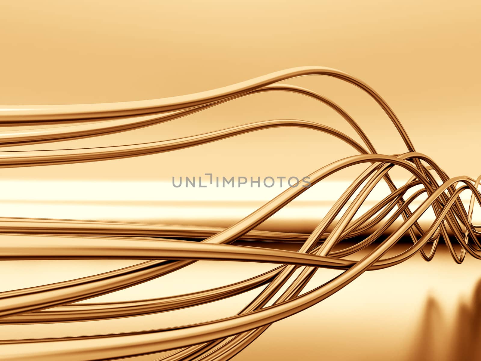 fibre-optical metal cables on a reflective background