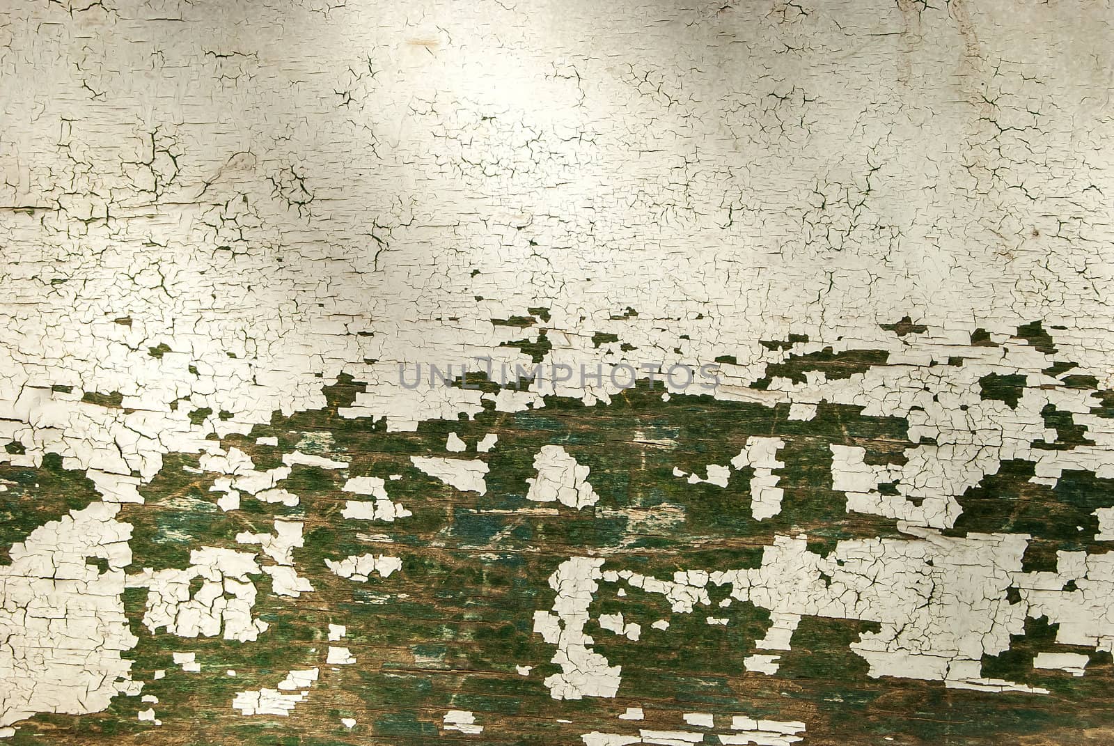 Old grunge crumbled paint wooden plate as background