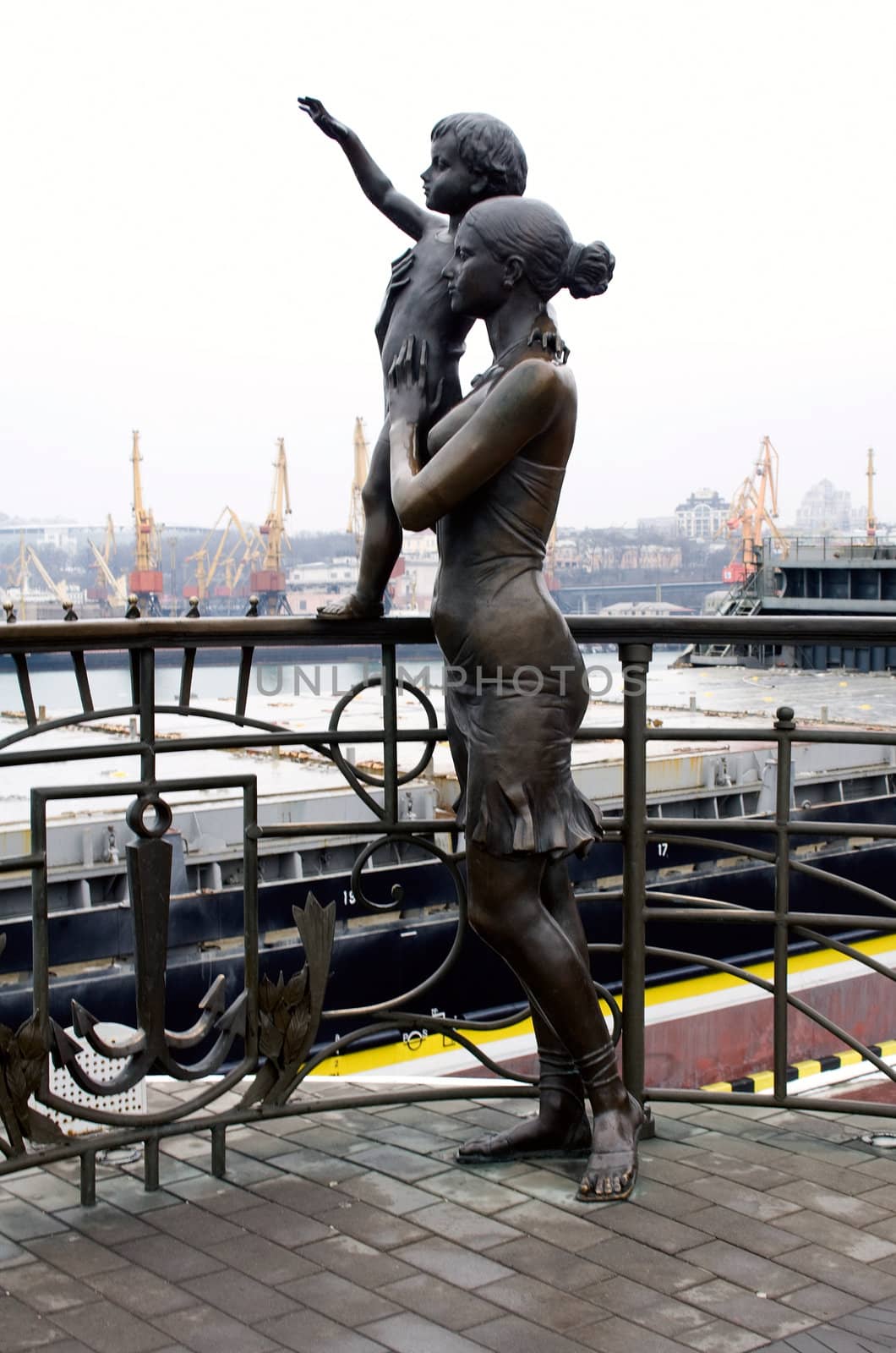 Sculpture "The sailor's wife" in the city of Odessa Marine Port