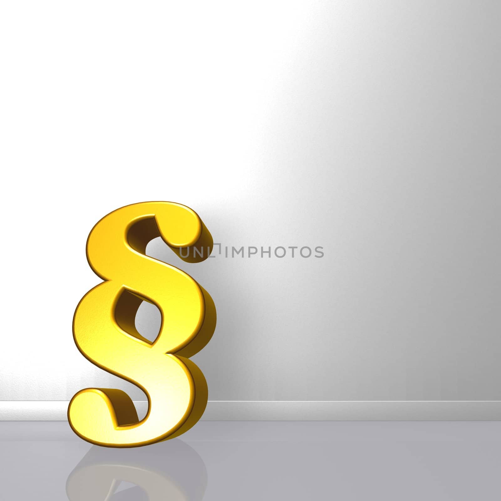 yellow paragraph symbol leans on wound - 3d illustration