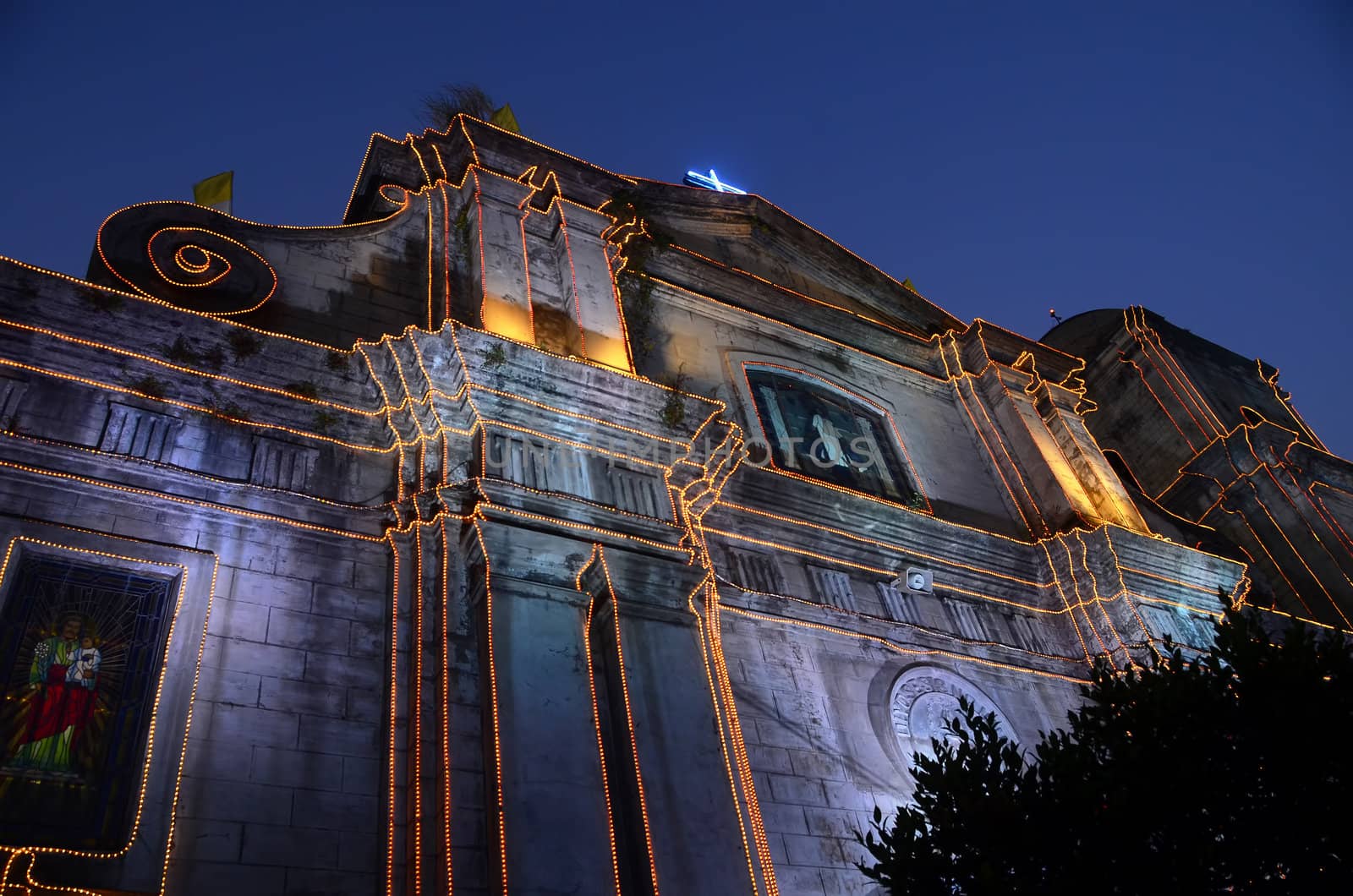 The Imus Cathedral in Imus, Cavite, Philippines, lit for Christmas.