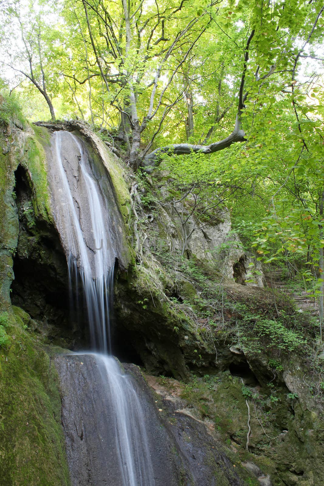 mountain waterfall spring nature scene by goce