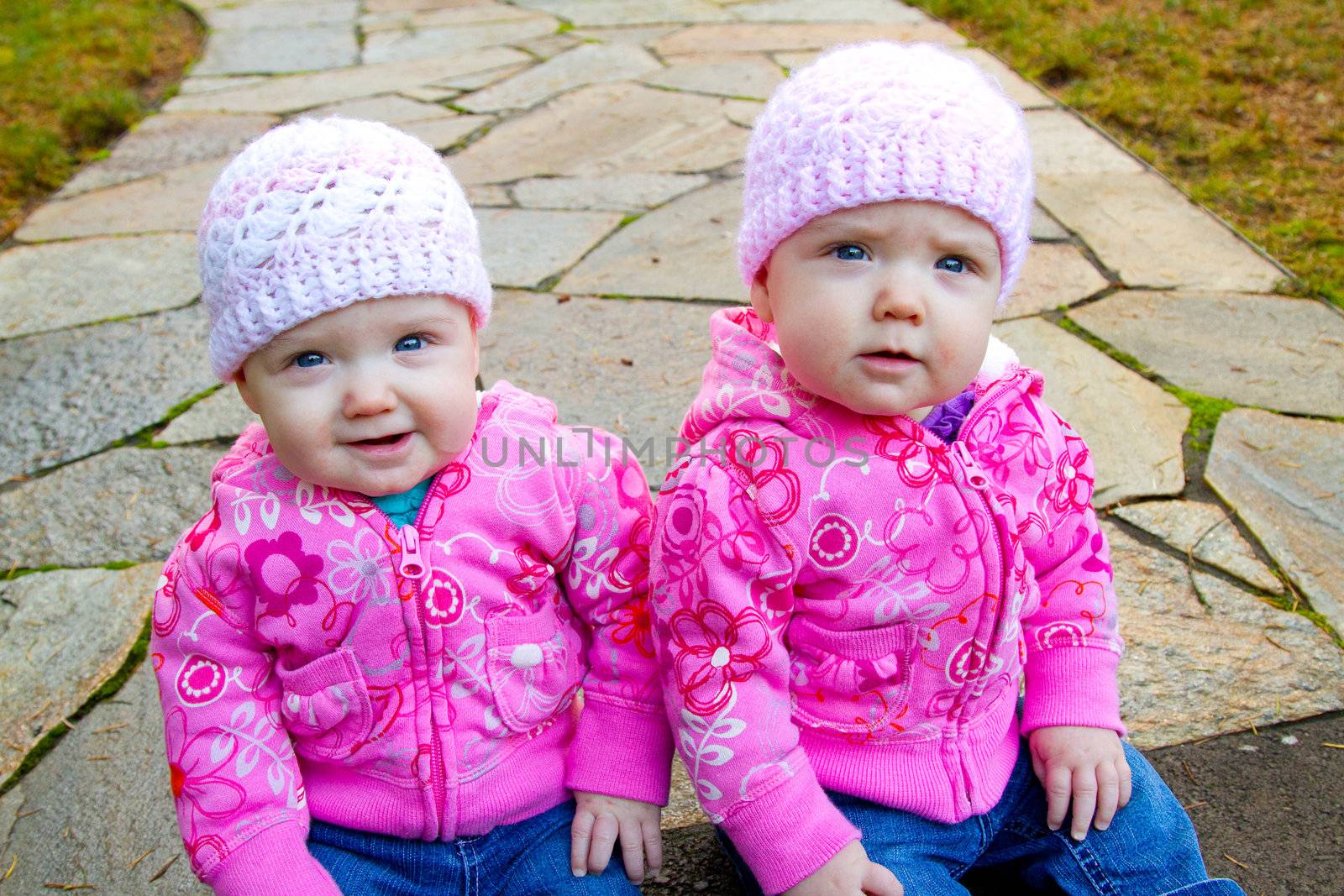 Twin Girls in Pink by joshuaraineyphotography