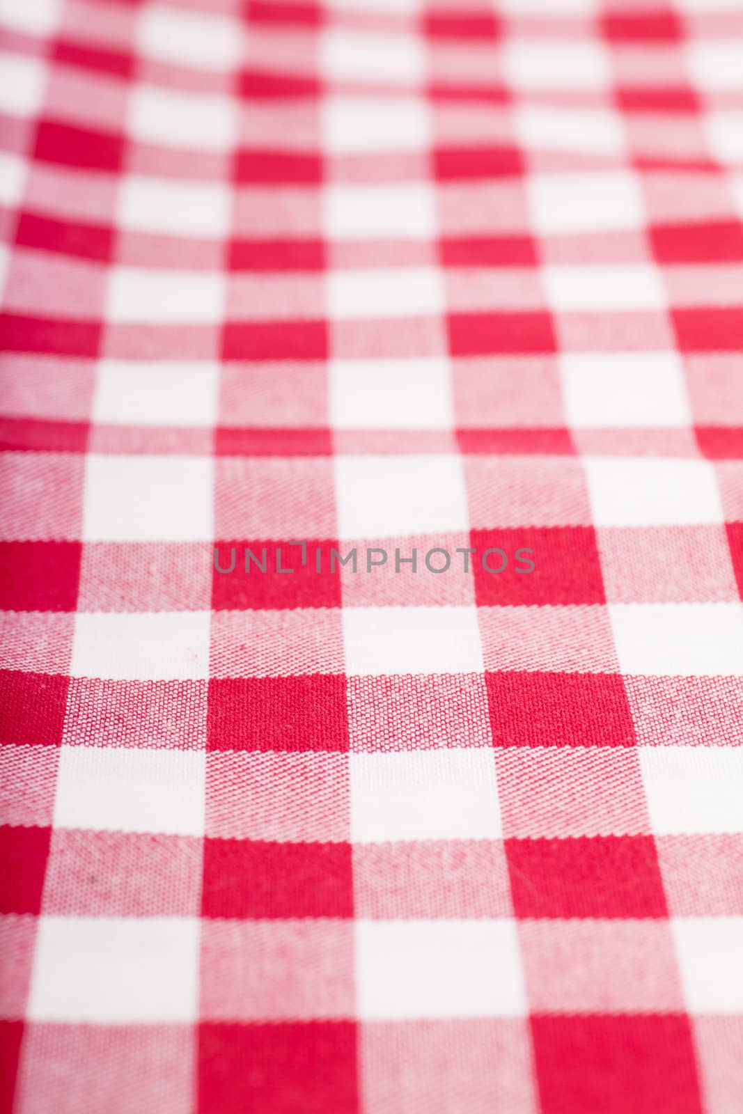 Checked with red and white tablecloth