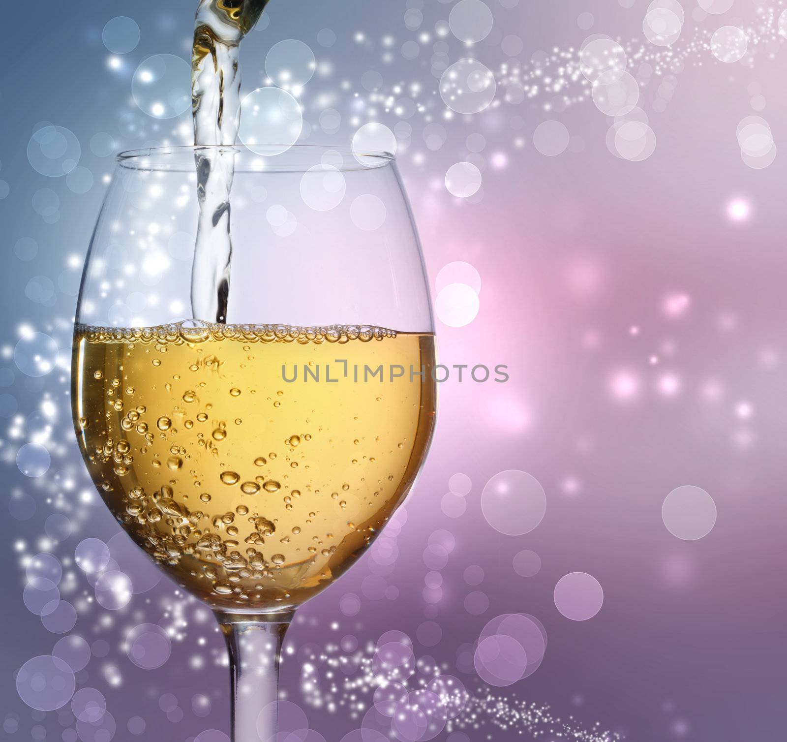 Wine Glass with White Wine by melpomene