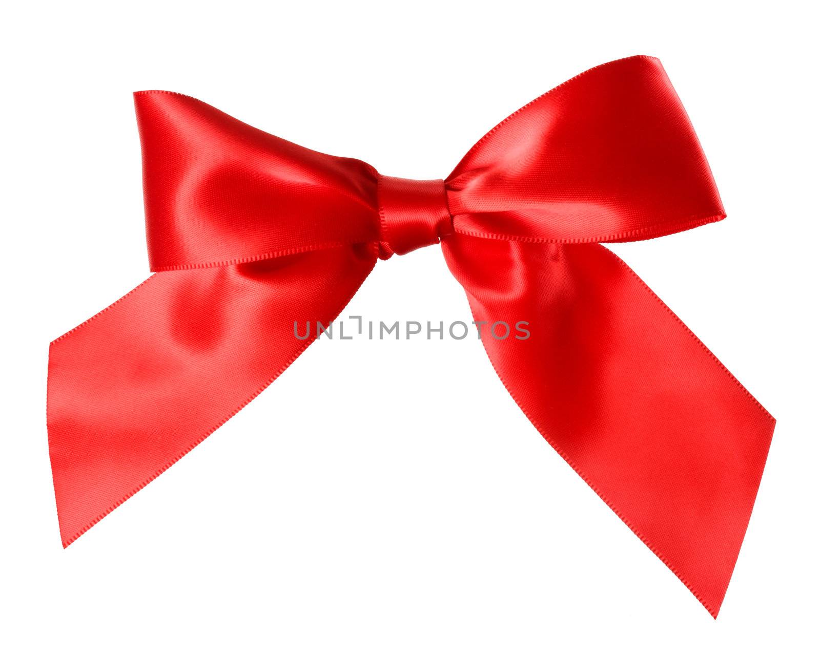 Red Bow Isolated on White Background