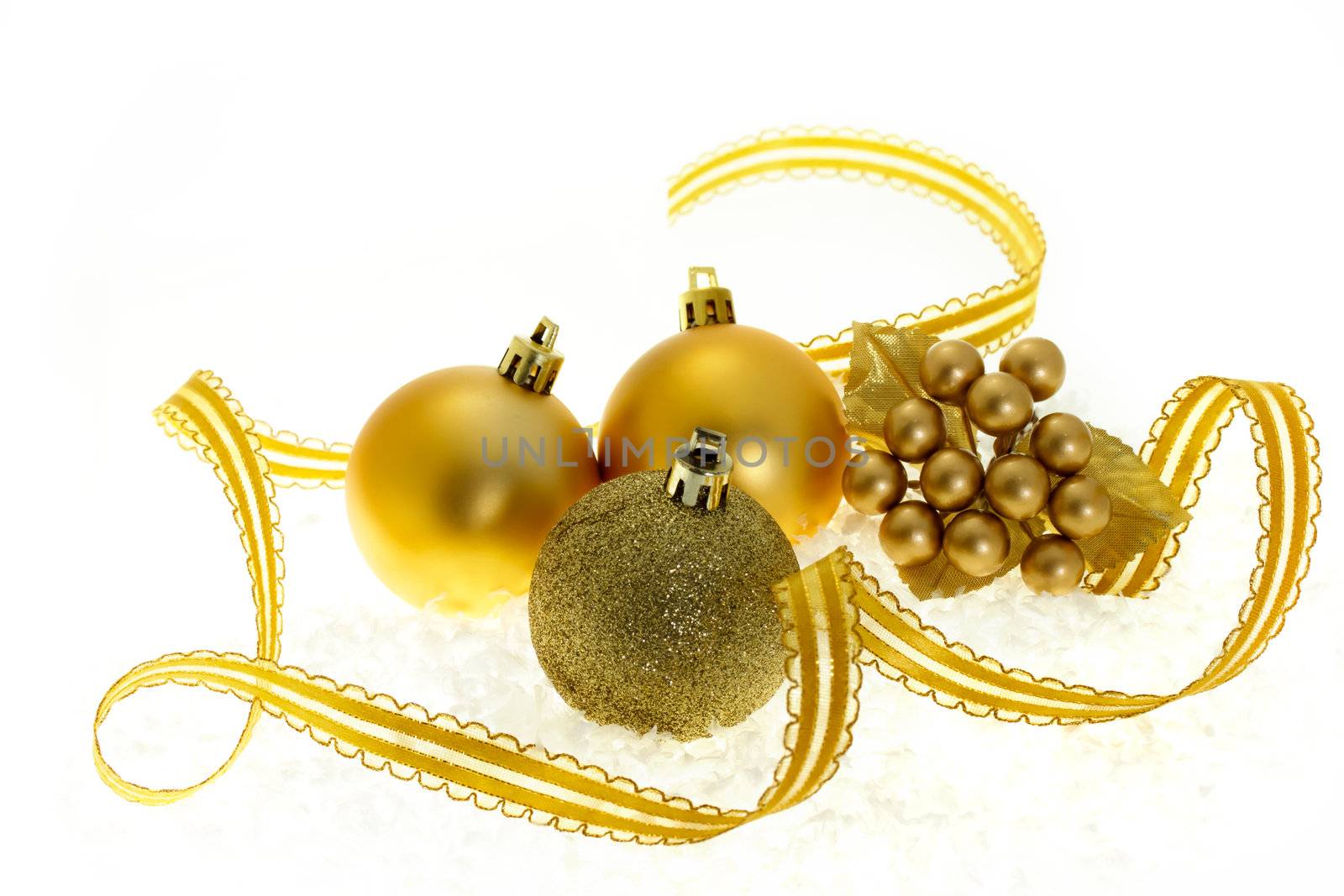 Golden Christmas ornaments by melpomene