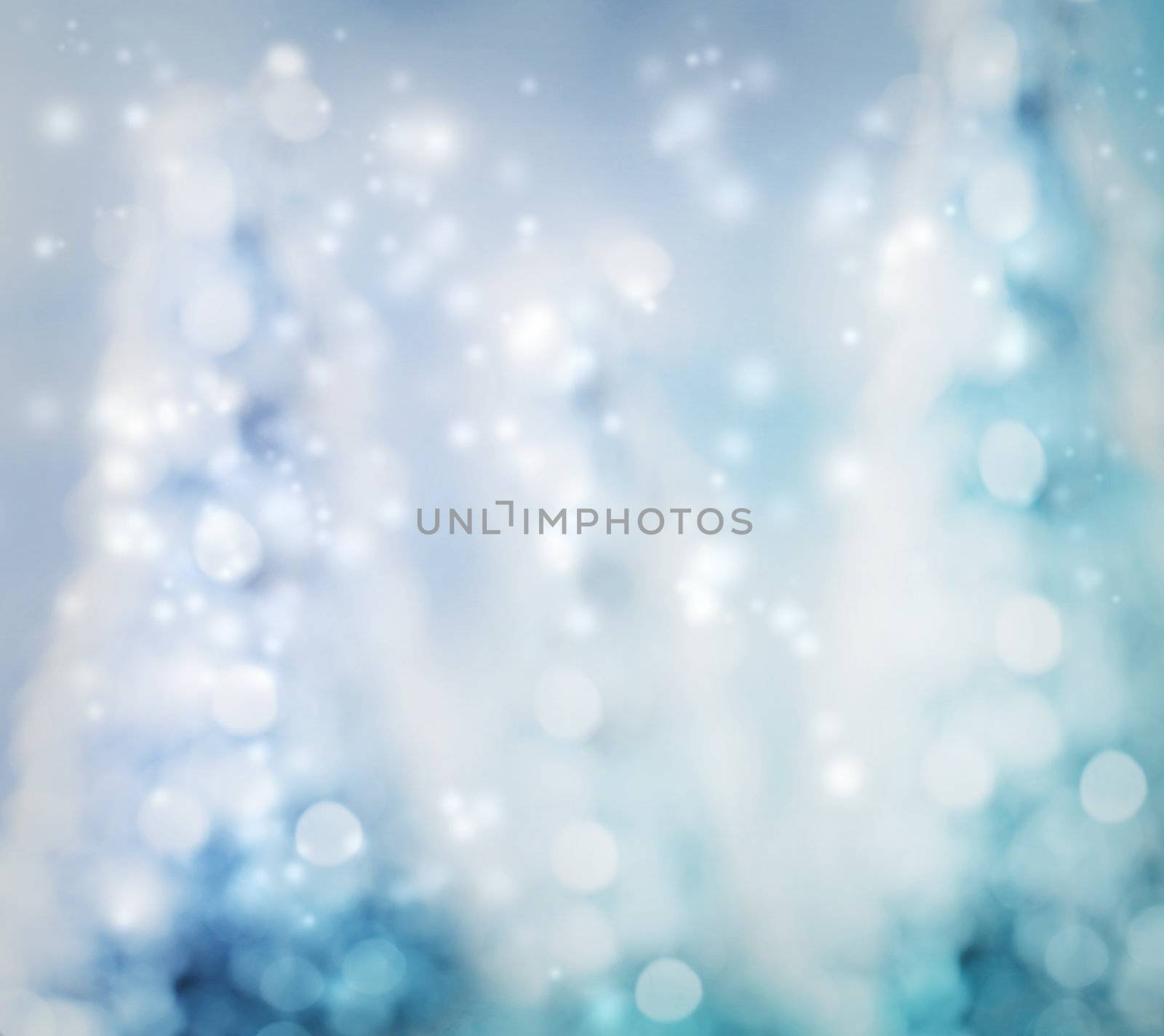 Glowing Blue Abstract Christmas Tree Background