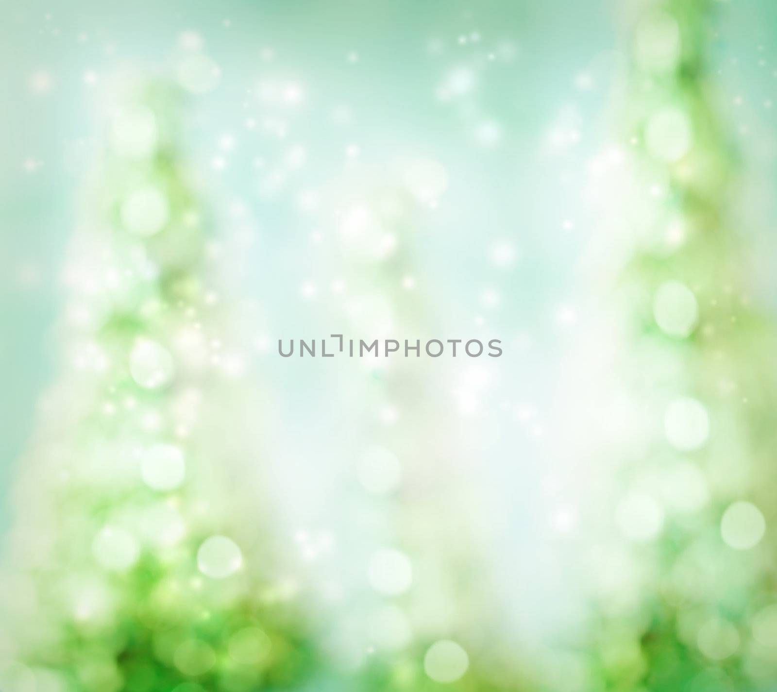 Glowing Green Abstract Christmas Tree Background
