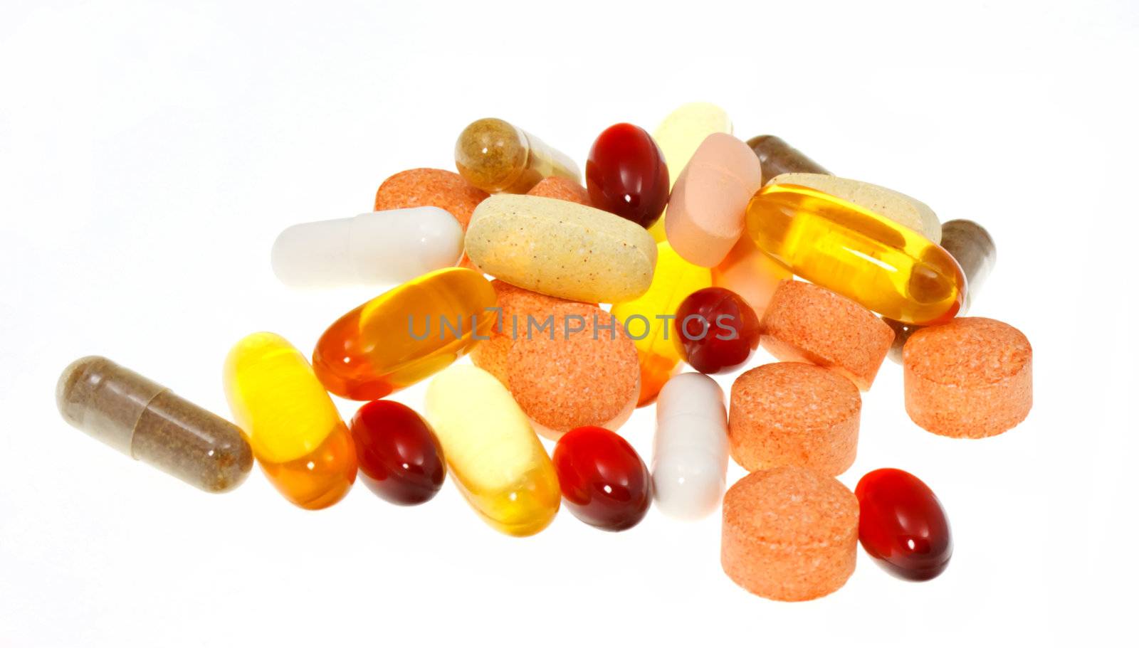 Supplements isolated on white background