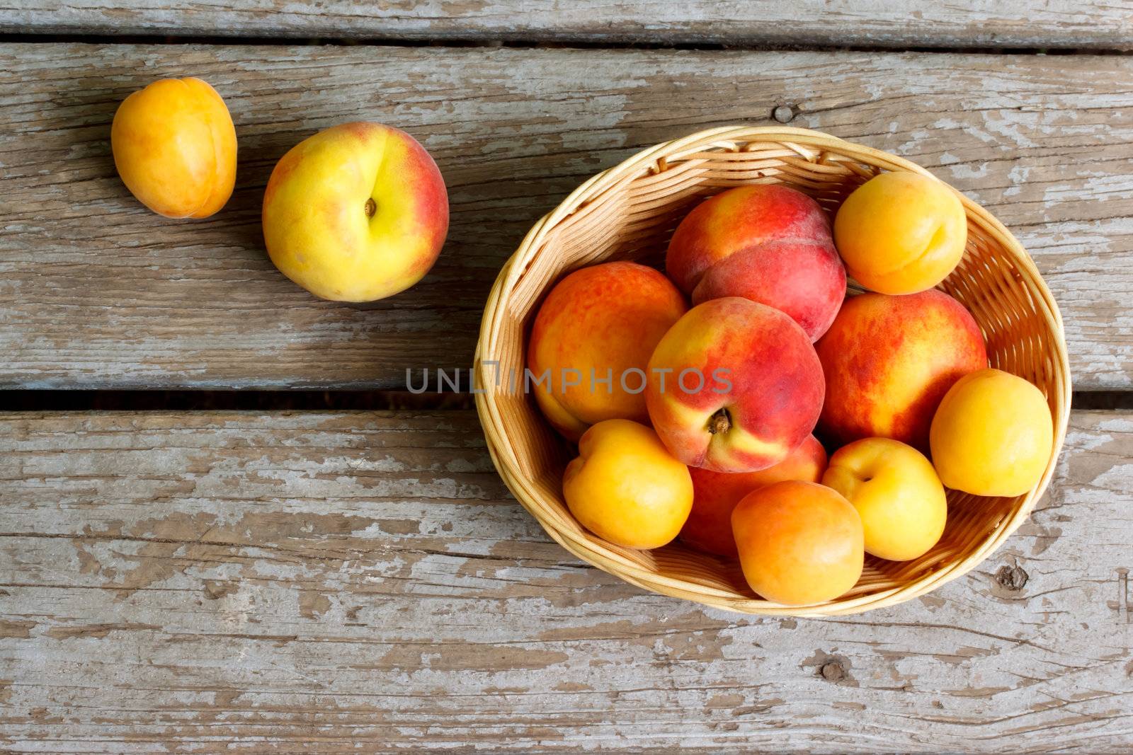 Juicy peaches and apricots by melpomene