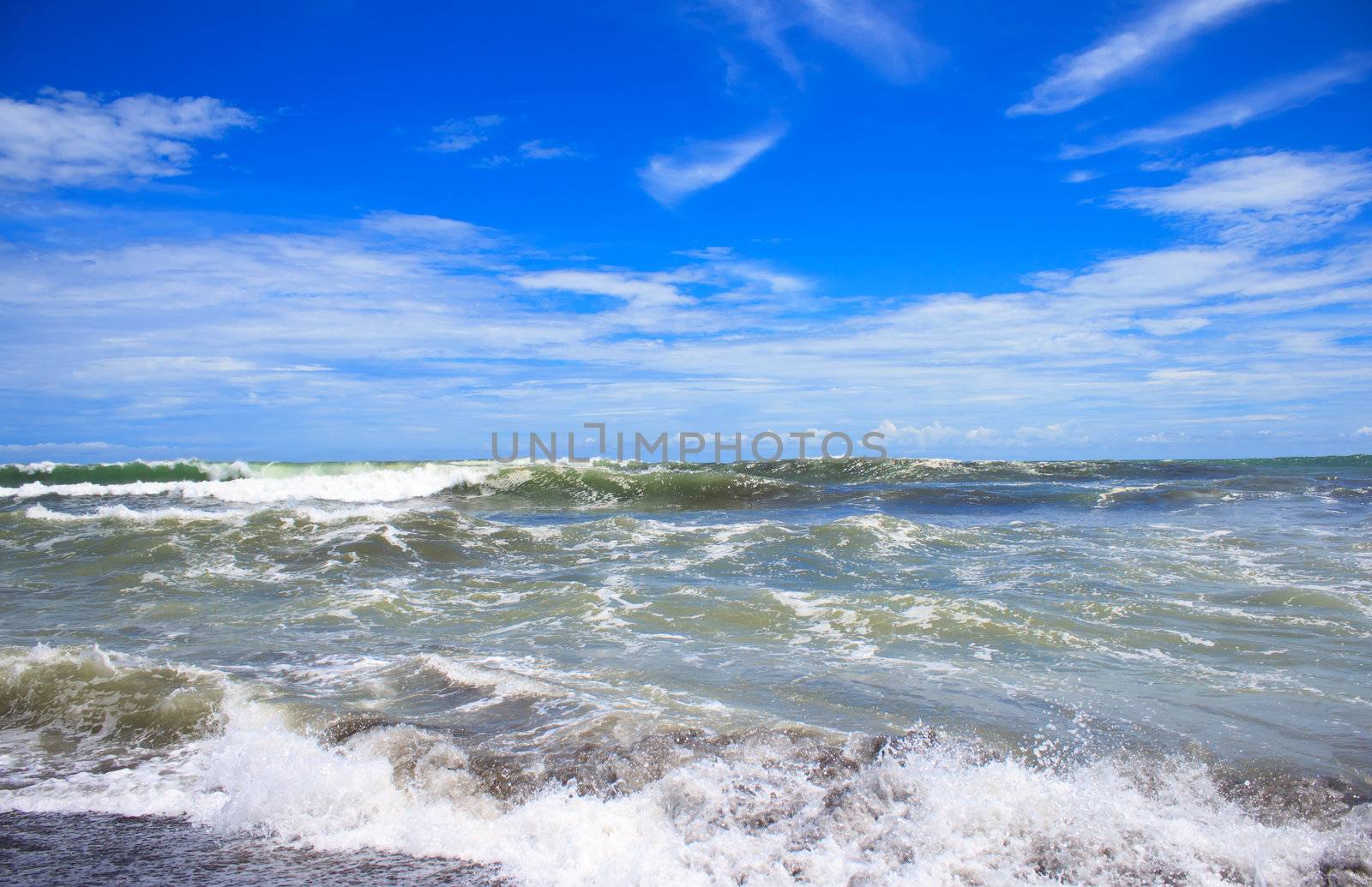 Wave on the beach in Jaco, Costa Rica