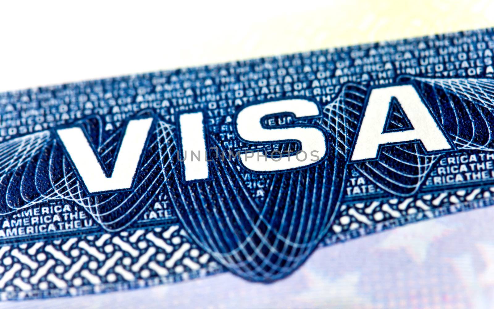 Close-up of U.S. Visa