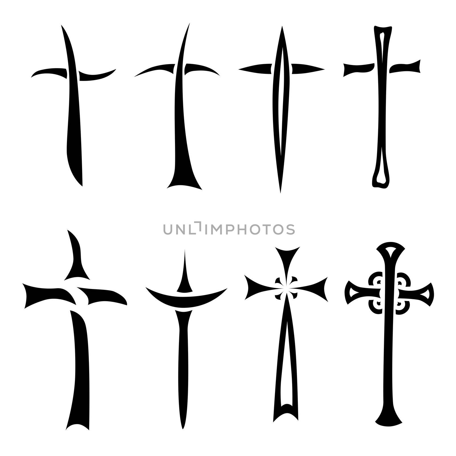 religious cross set of icons