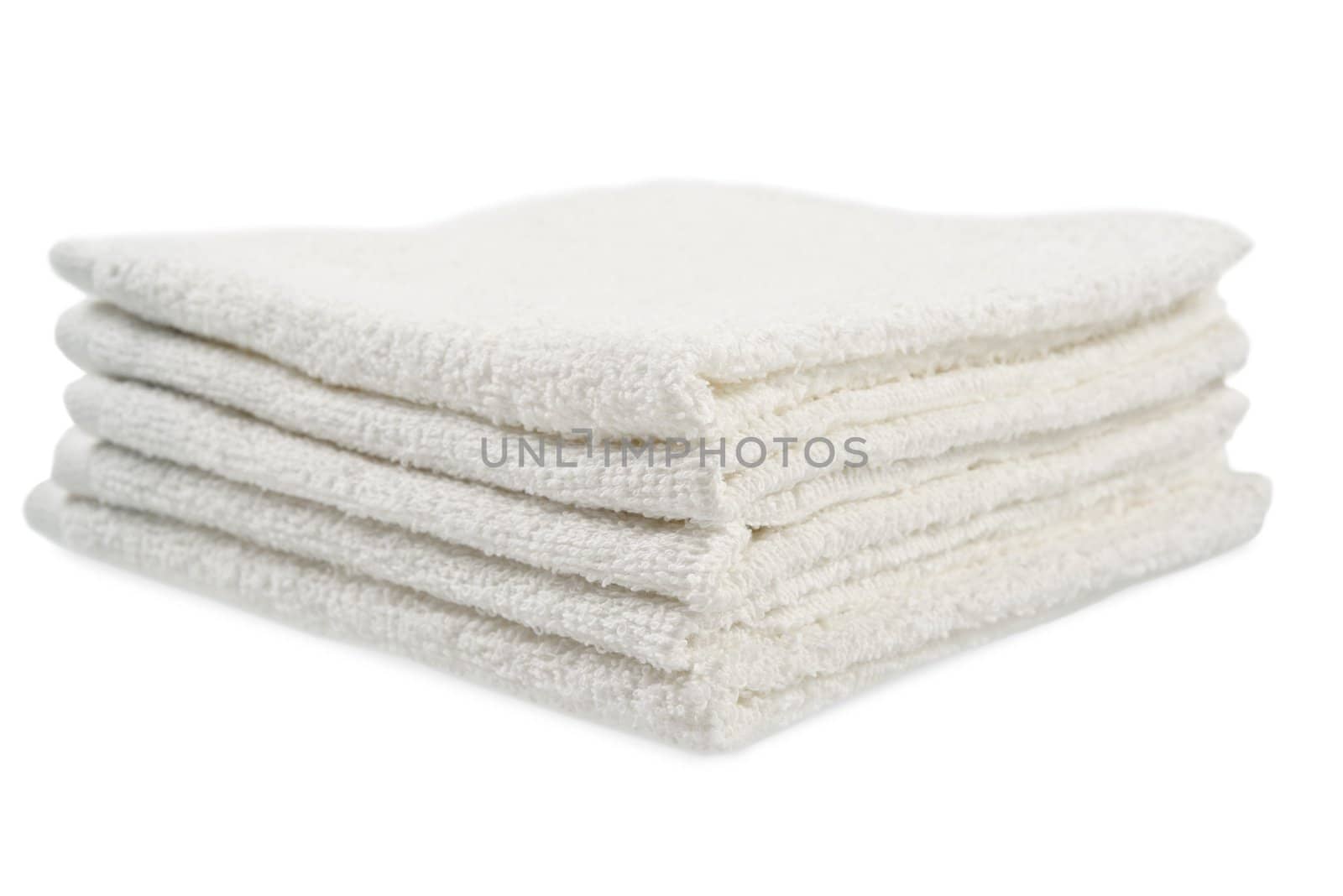 Stack of towels. Isolated on white background