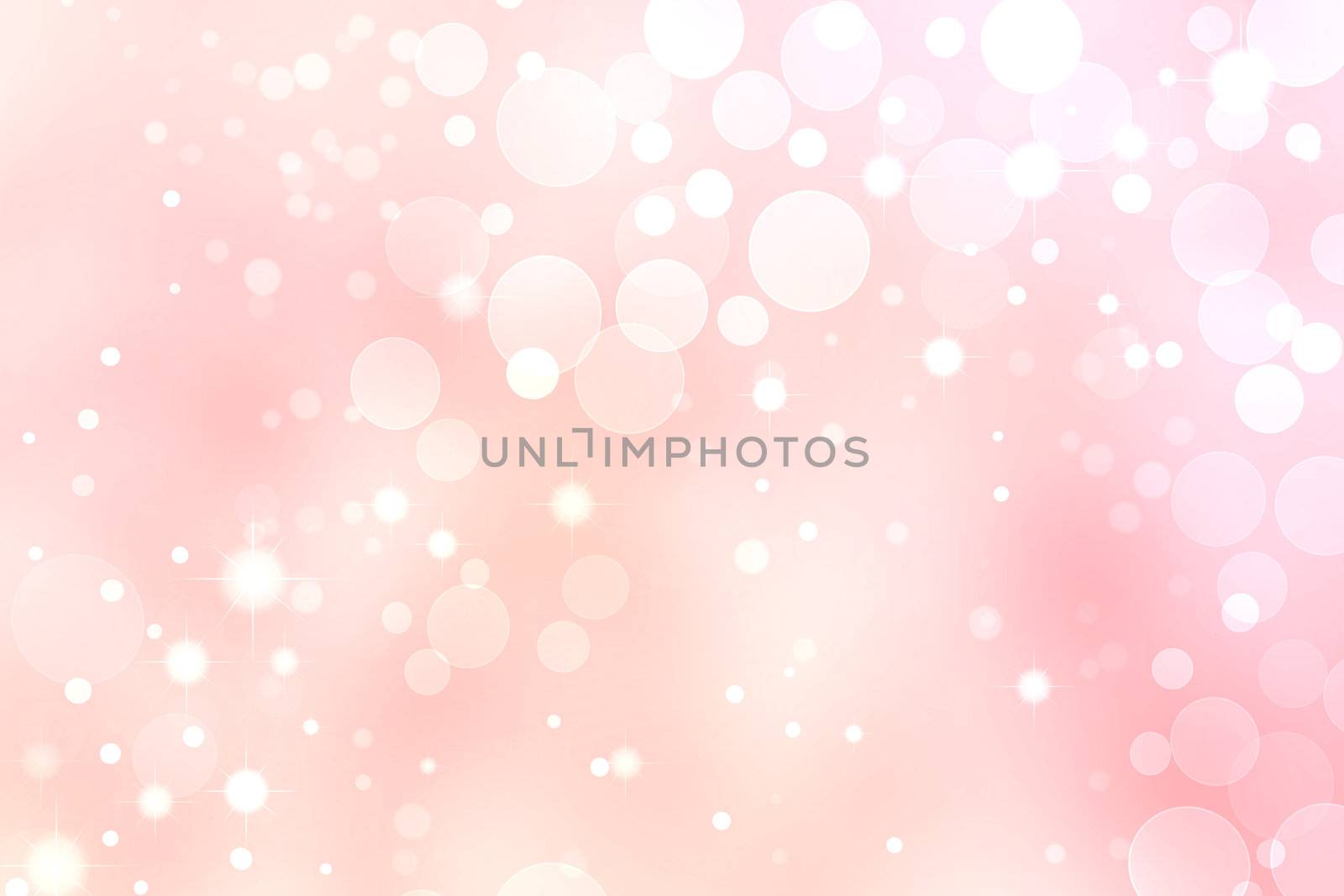 Pink Bokeh Background, White Circle and Star Lights 