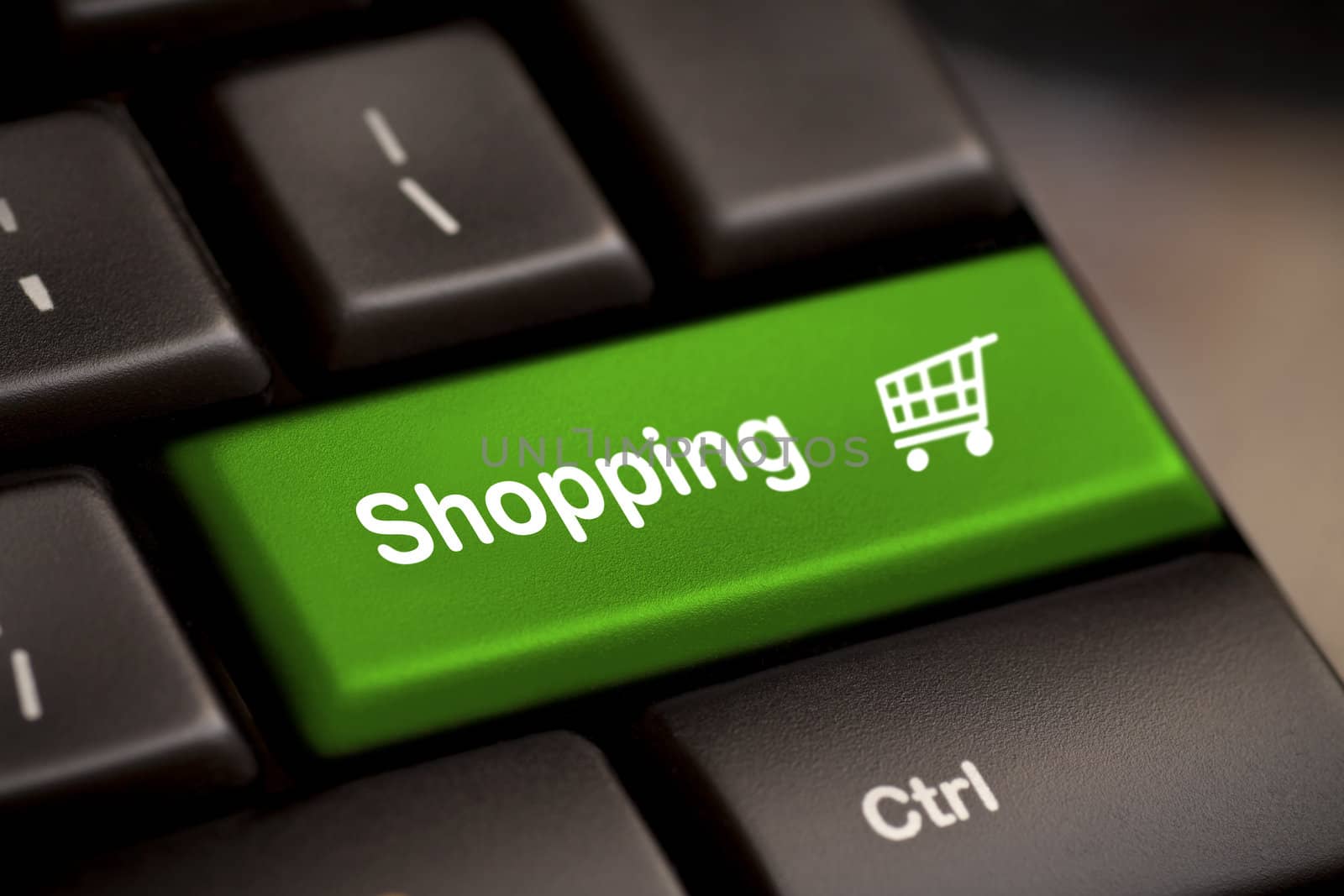 green shopping enter button key