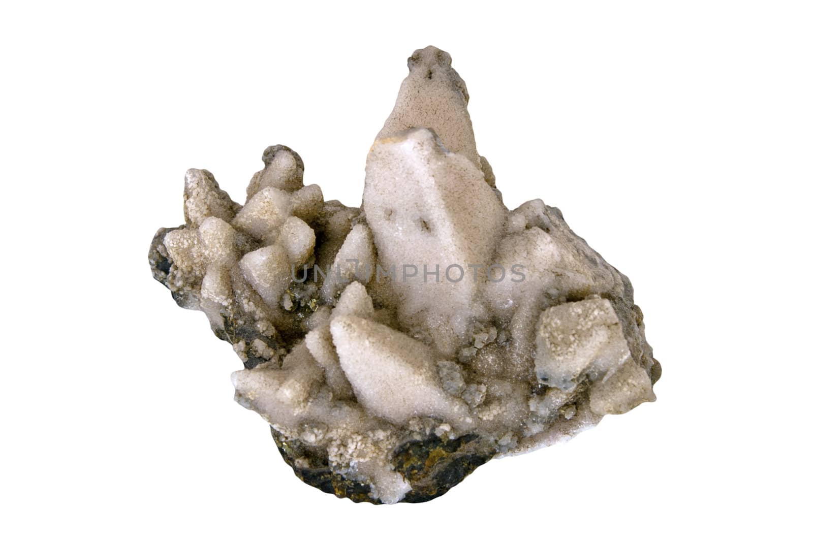 Closeup of a piece of mineral isolated on white