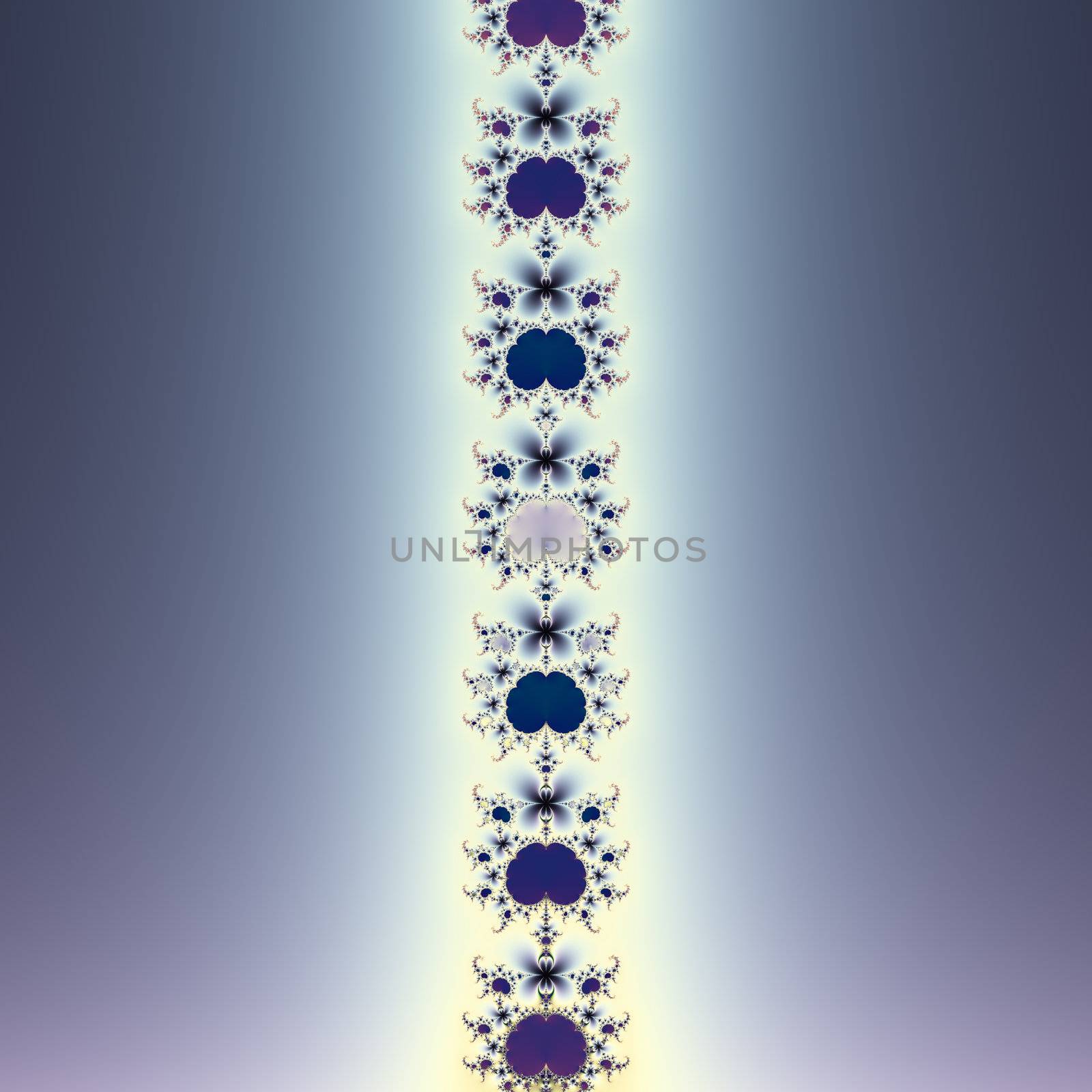 Elegant fractal design, abstract art, purple necklace