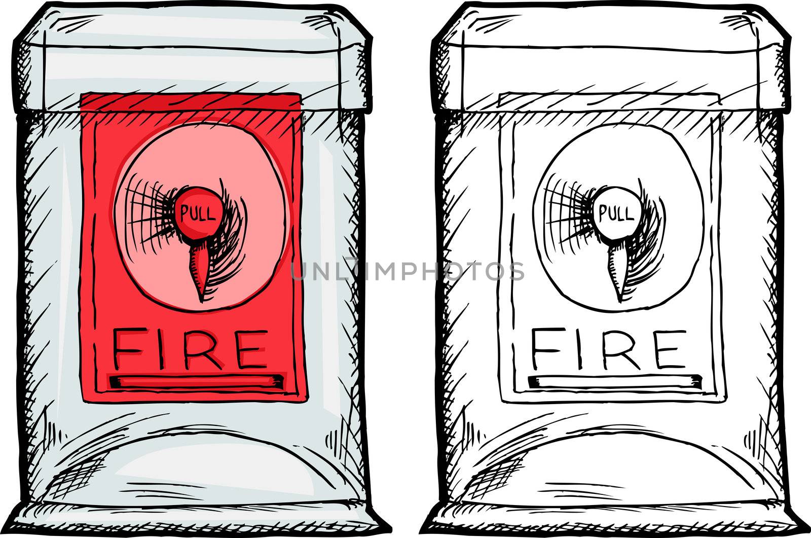 Isolated fire alarm box in plastic case
