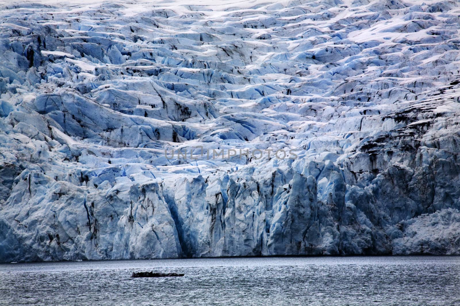 Blue Big Icy Portage Glacier Lake, Anchorage, Alaska  The blue is from the glacier.
