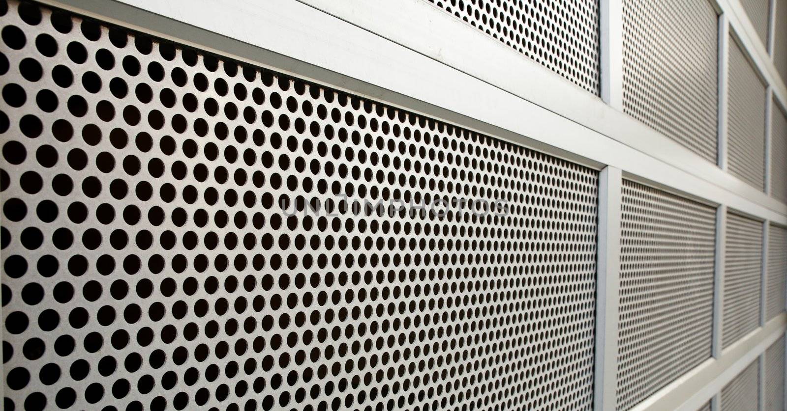 Perforated Steel Garage Security door on perspective