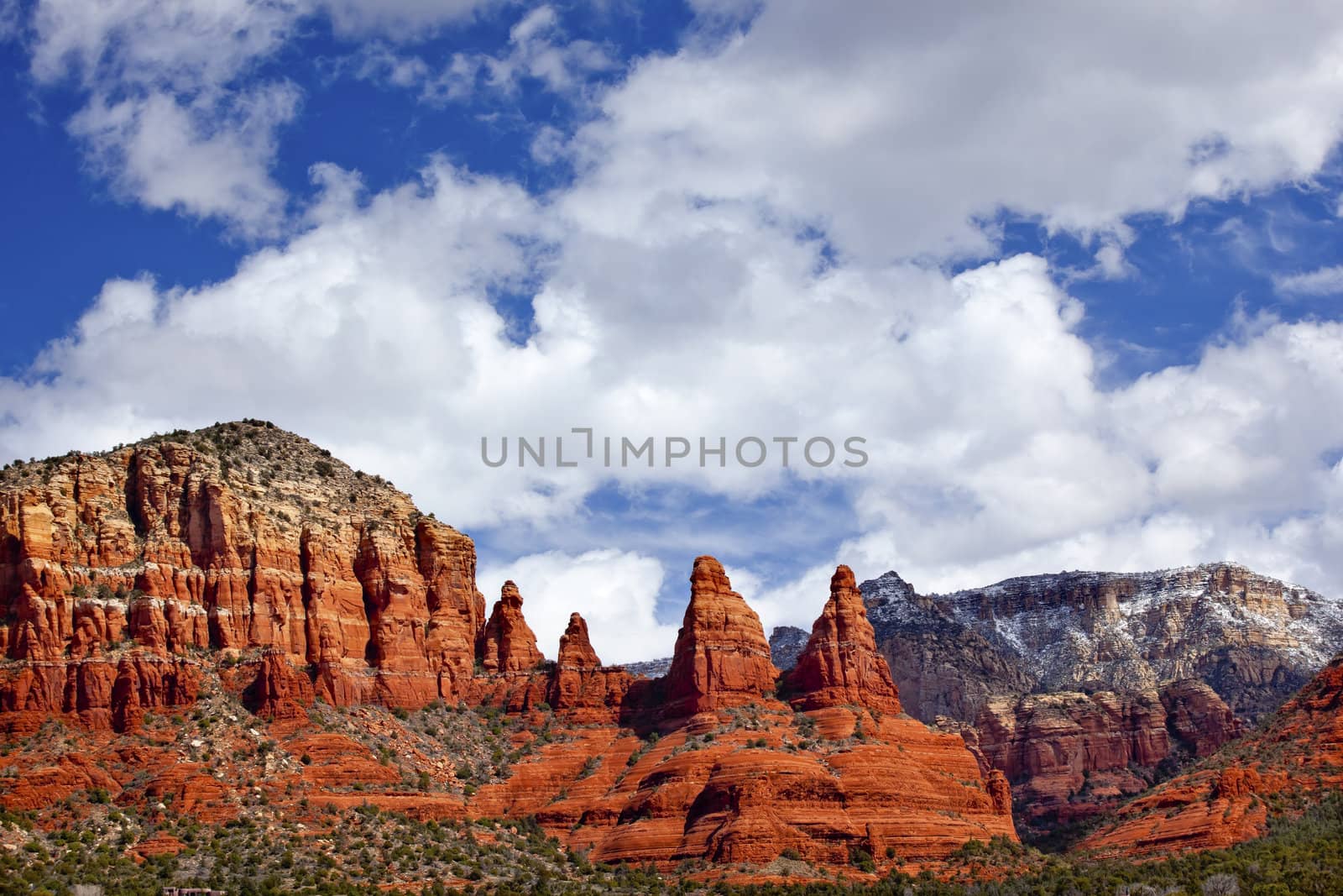 Madonna Nuns Orange Red Rock Canyon Big Blue Cloudy Sky Sedona A by bill_perry