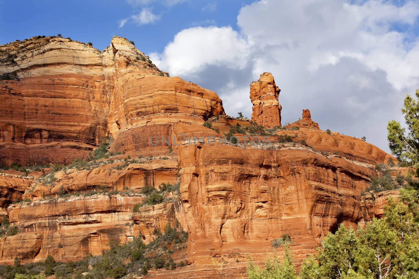 Clouds Blue Sky Over Boynton Red Rock Canyon Sedona Arizona by bill_perry