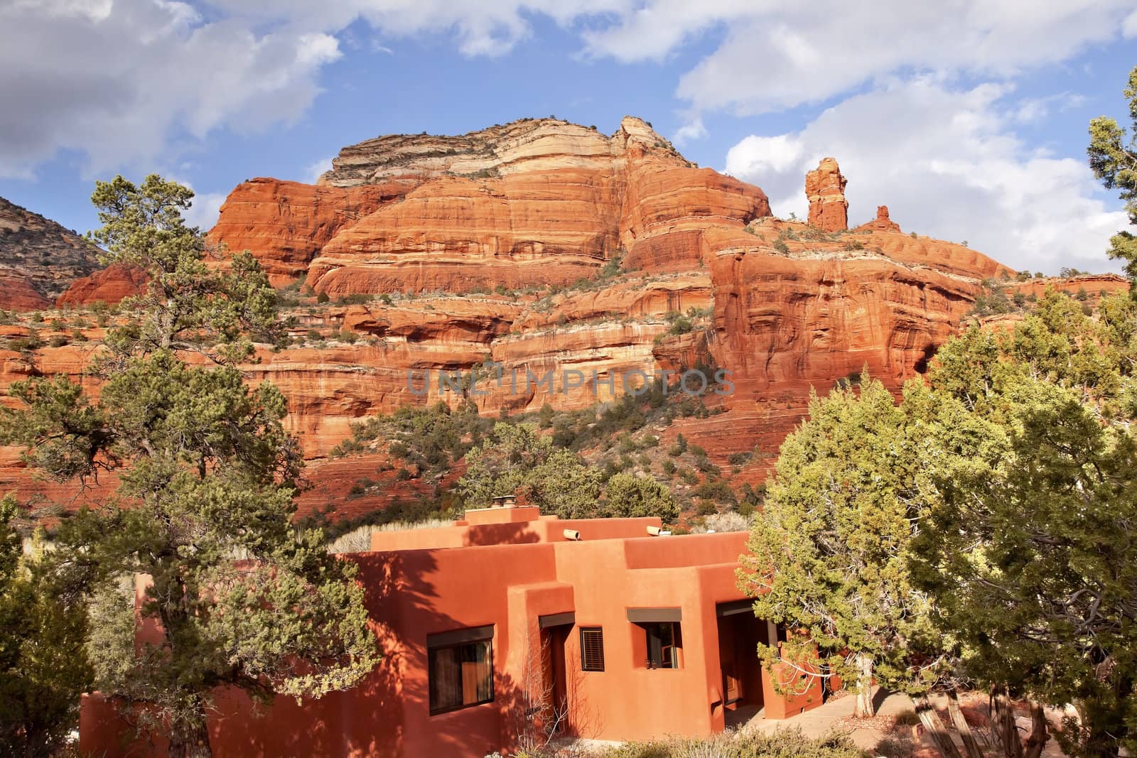 Boynton Red Rock Canyon Building Blue Skies Sedona Arizona by bill_perry