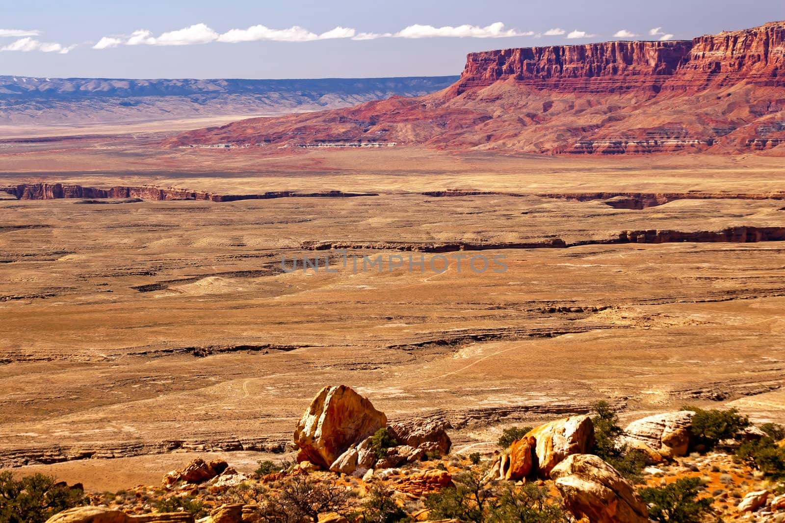 Red Mesa Rock Grand Canyon Arizona.  This view is of Grand Canyon north from top/