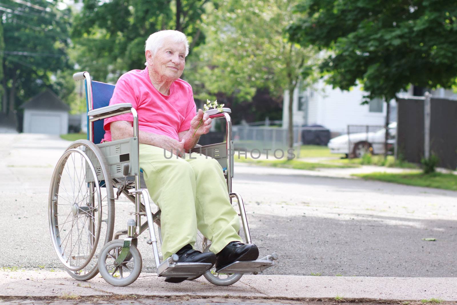 Senior Woman in Wheelchair by melpomene