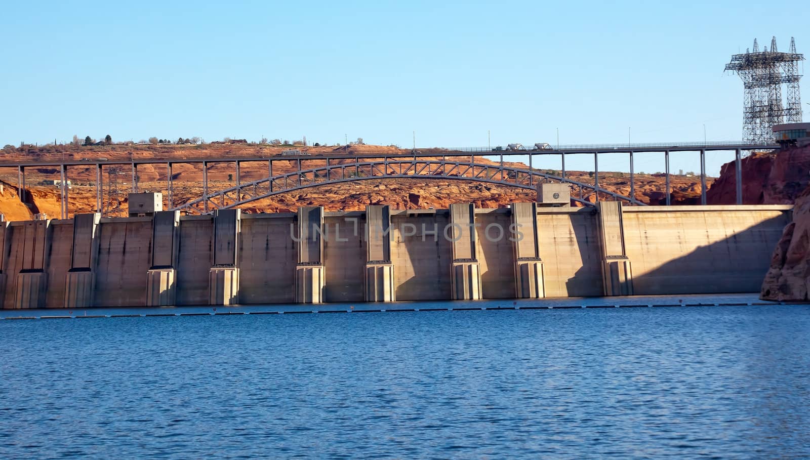 Glen Canyon Dam Lake Powell Electric Power Towers Arizona