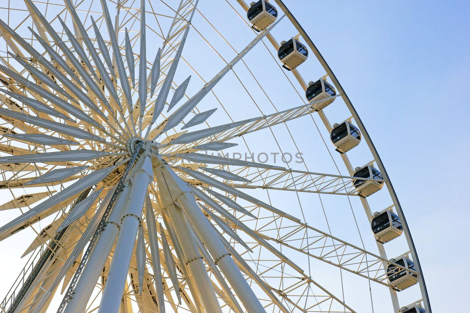 Ferris wheel with blue sky by nuchylee