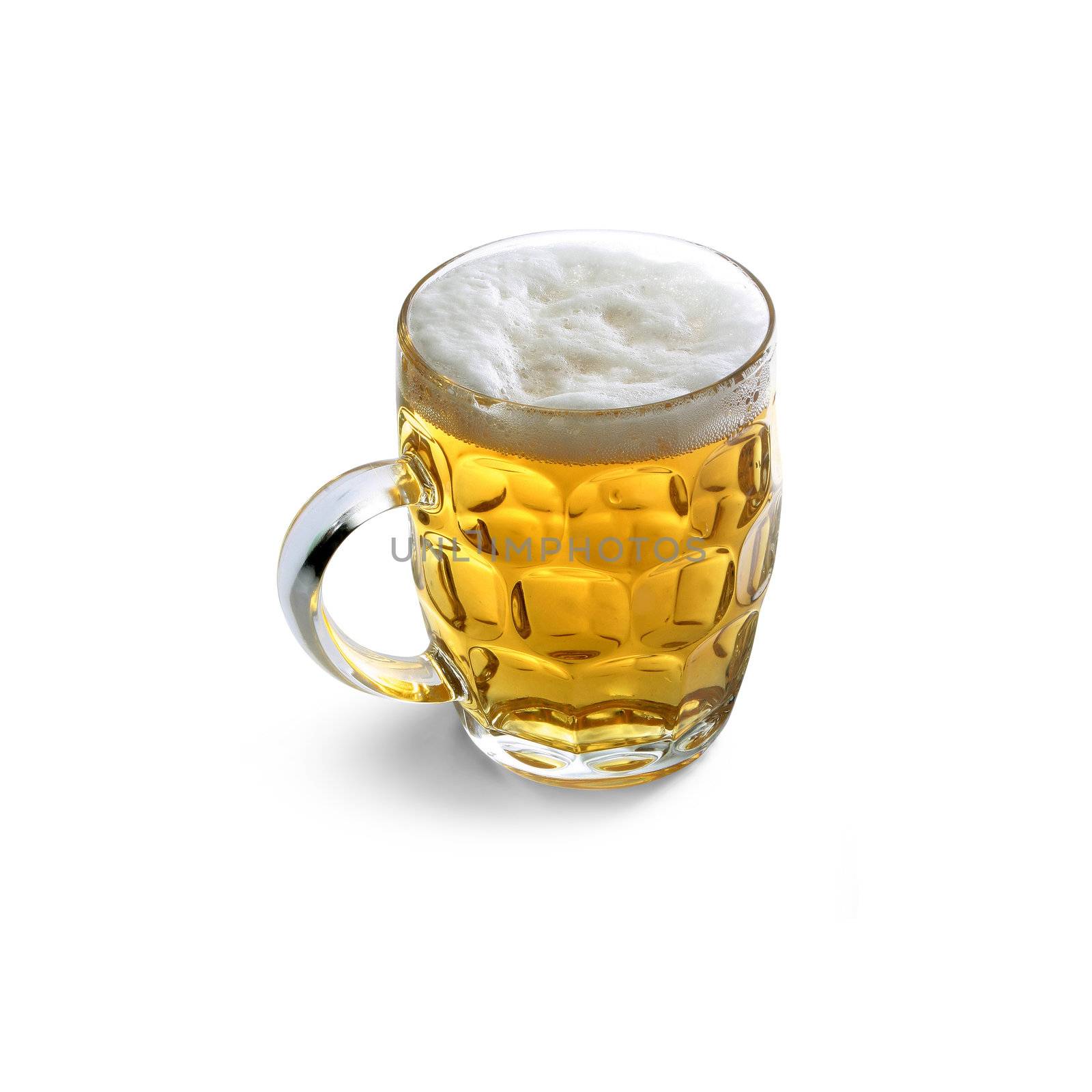 blond beer in pine glass