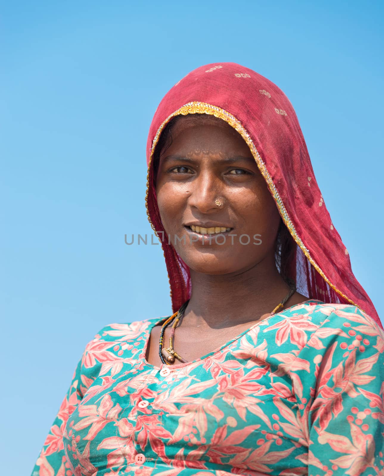 Indian female worker on salt farm  by iryna_rasko