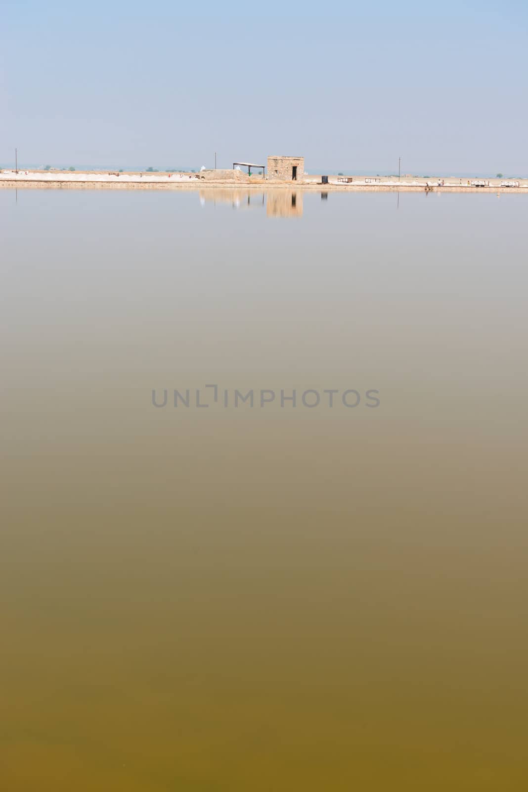 Sambhar Salt Lake with striking water colour is the India's largest saline lake, where salt has been farmed for a thousand years. 