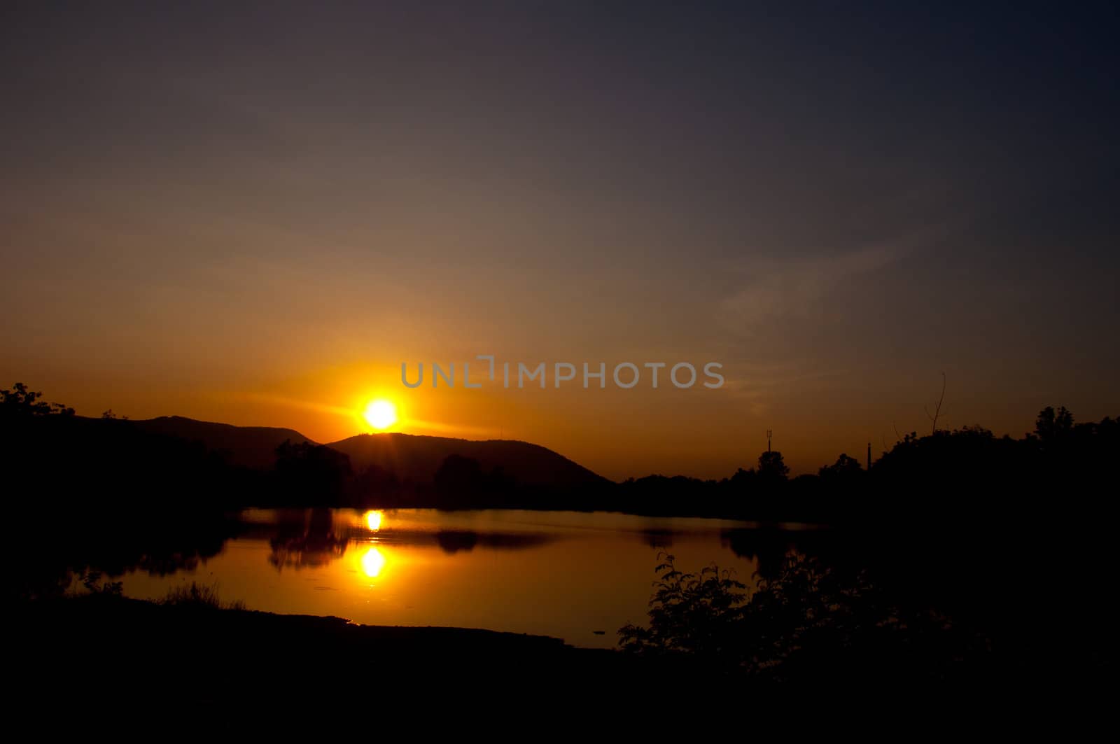 sundown at the lake