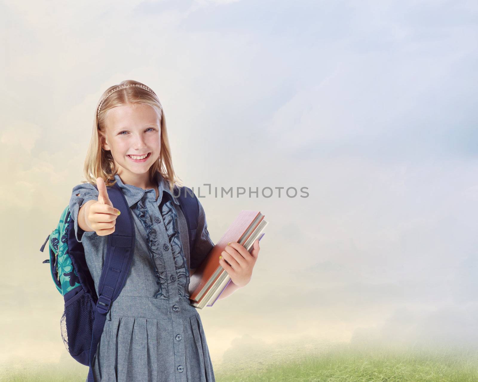 Girl Going to School by melpomene